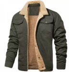 Men's Button Front Turn Down Collar Long Sleeve Pocket Jacket - Image 3