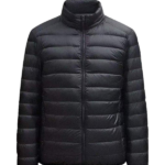 Men's Full Zip Stand Collar Quilted Long Sleeve Jacket Top