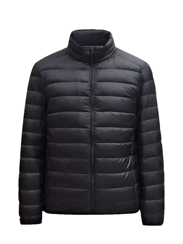 38.png Men's Full Zip Stand Collar Quilted Long Sleeve Jacket Top - Image 1