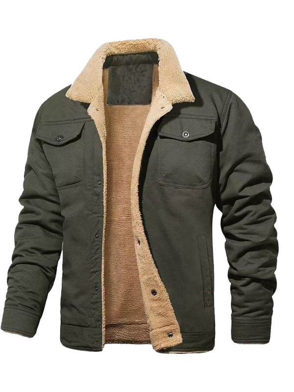 40.png Men's Button Front Turn Down Collar Long Sleeve Pocket Jacket - Image 1