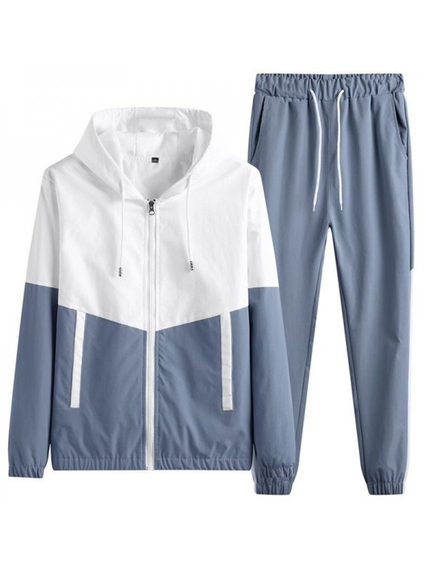 41.png Men's Hooded Full Zip Long Sleeve Panel Pocket Jacket Top - Image 1