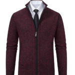 Men's Full Zip Stand Collar Long Sleeve Casual Jacket Top