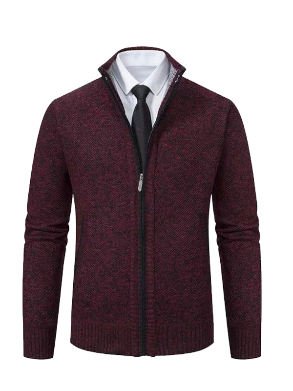 42-1.png Men's Full Zip Stand Collar Long Sleeve Casual Jacket Top - Image 1