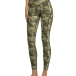 Women's High Waist Ankle Length Camouflage Pattern Leggings With Panels