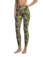 Women's High Waist Ankle Length Camouflage Pattern Leggings With Panels