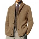 Men's Full Zip Stand Collar Long Sleeve Pocket Jacket Top - Image 3