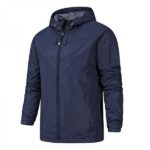 Men's Hooded Full Zip Long Sleeve Drawstring Jacket With Pockets - Image 4