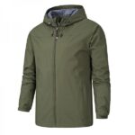 Men's Hooded Full Zip Long Sleeve Drawstring Jacket With Pockets - Image 3