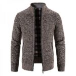 Men's Full Zip Stand Collar Long Sleeve Pocket Jacket Top - Image 4
