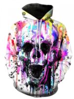 Men's Hooded Pullover Long Sleeve Abstract Pattern Graphic Drawstring Sweatshirt - Image 2