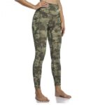 Women's High Waist Ankle Length Camouflage Pattern Leggings With Panels - Image 2