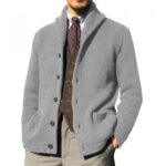 Men's Full Zip Stand Collar Long Sleeve Pocket Jacket Top - Image 4