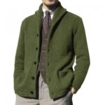 Men's Full Zip Stand Collar Long Sleeve Pocket Jacket Top - Image 2